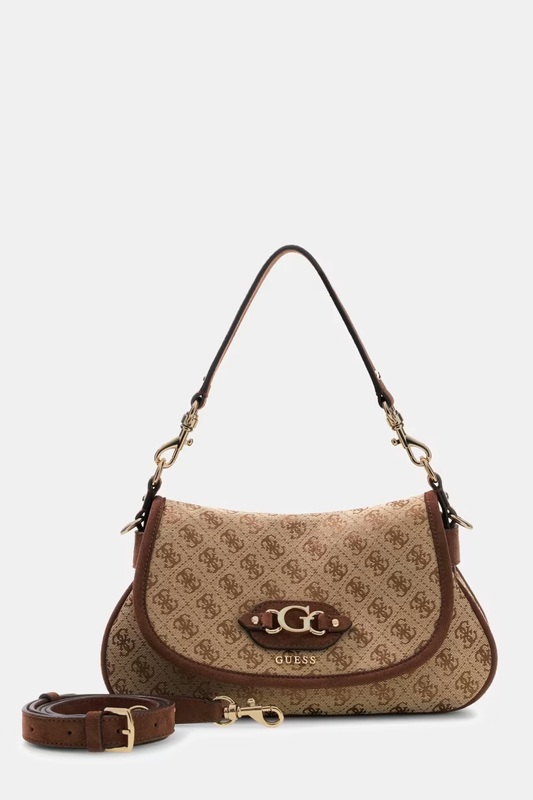 Bolso de hombro con logo Samantha Guess Marrón - Imagen 4