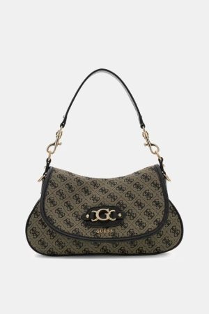 Bolso de hombro con logo Samantha Guess negro