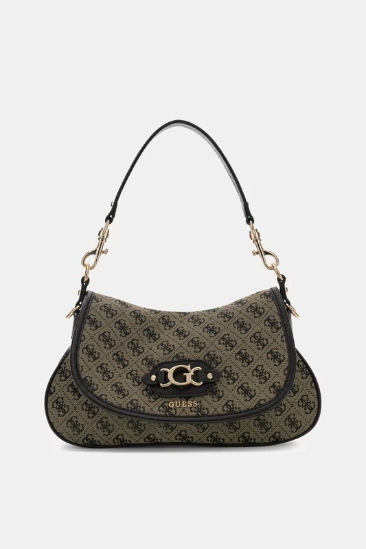 Bolso de hombro con logo Samantha Guess negro
