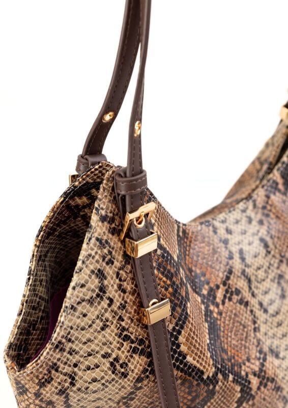 Bolso Tote Serpiente Noco Marrón - Imagen 2
