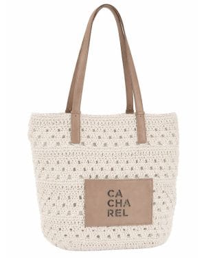 Bolso Shopper cacharel crochet beig