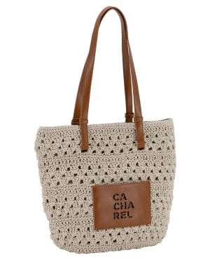 Bolso Shopper cacharel crochet cuero