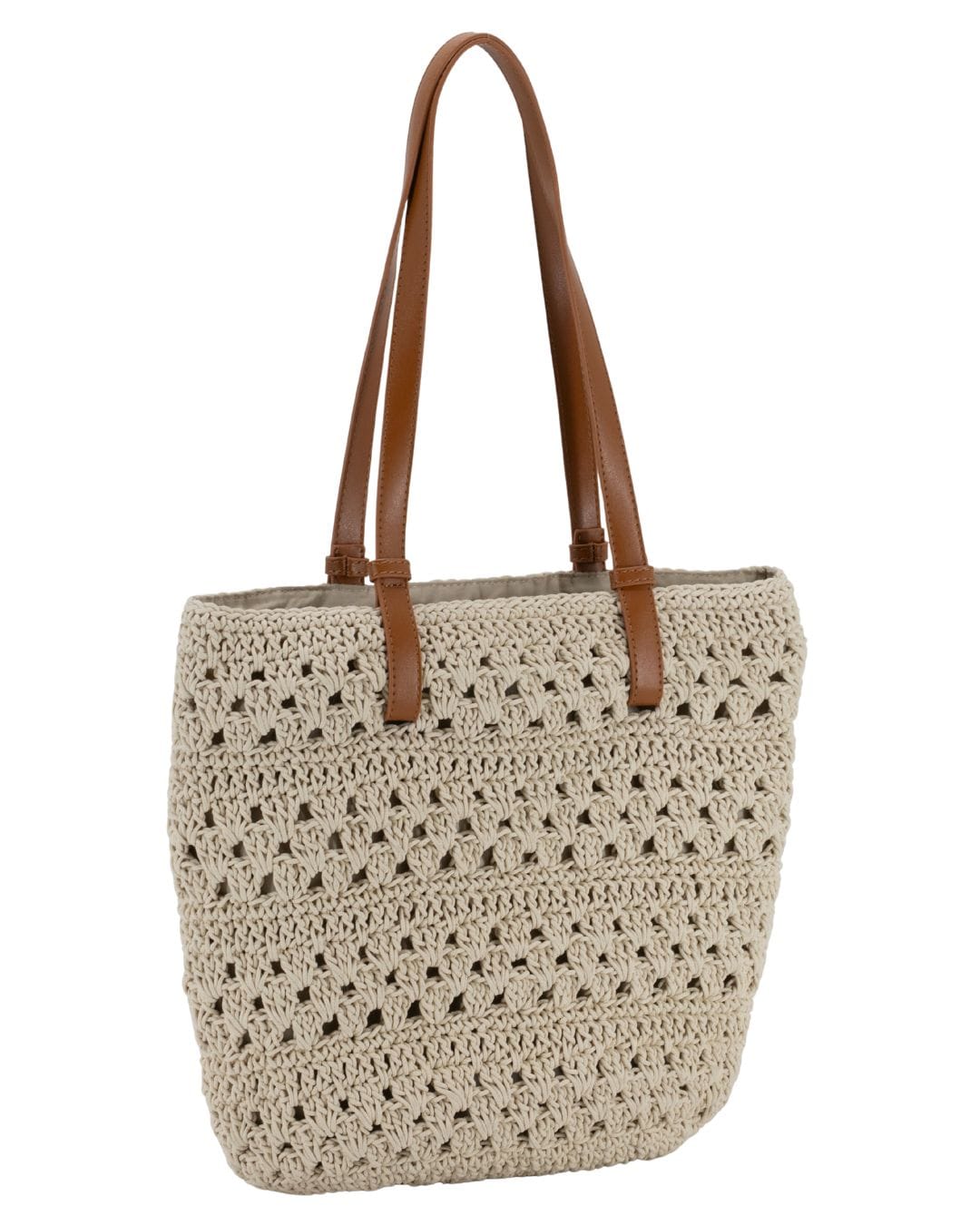 Bolso Shopper cacharel crochet cuero - Imagen 2