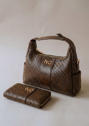 Bolso Góndola Trenzado NOCO Marrón