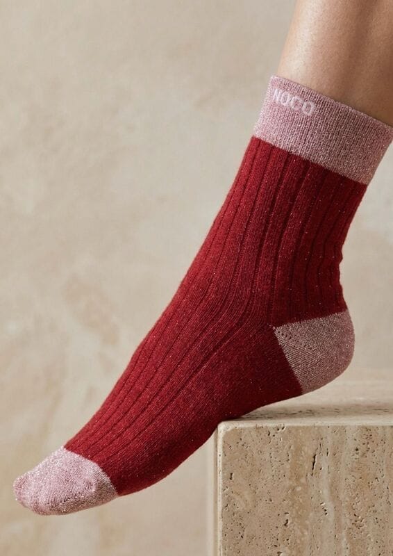 Calcetines Canalé Lurex Rosa-Rojo Noco - Imagen 5
