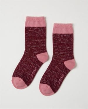 Calcetines media caña con lurex granate Surkana
