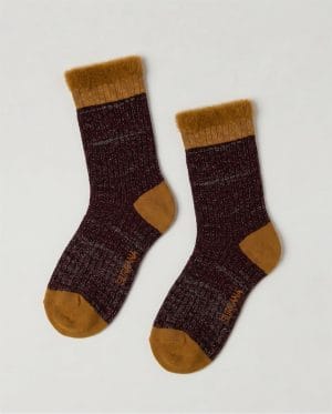 Calcetines media caña con lurex morado Surkana