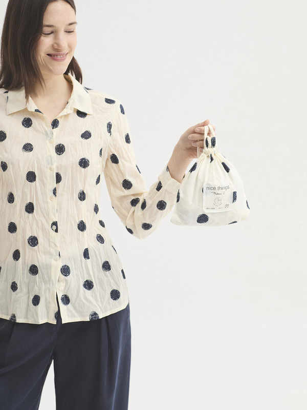 Camisa básica #99 Brush Dot Crudo Nice Things - Imagen 5