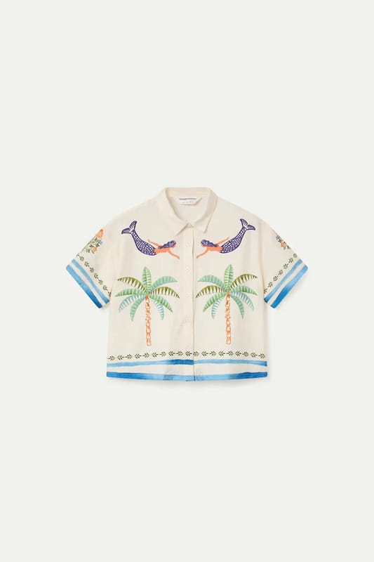 Camisa con estampado Palm & Mermaid Compañia Fantástica - Imagen 6