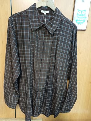 Camisa De Cuadros Marrón Con Lazo Yerse