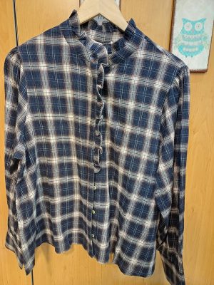 Camisa cuadros detalle volante Marino Yerse