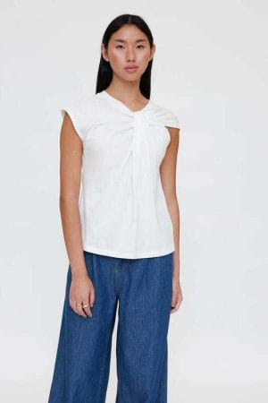 Camiseta blanca anudada 100% algodón Wild Pony