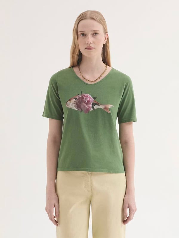 Camiseta de algodón Peonia Fish Nice Things