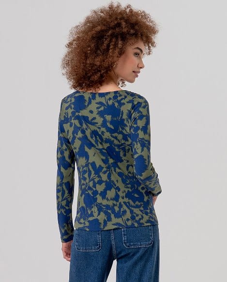 Camiseta de cuello asimétrico estampada Marino Surkana - Imagen 3
