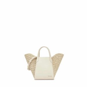 Capazo pequeño beige TOUS Tulip Rafia