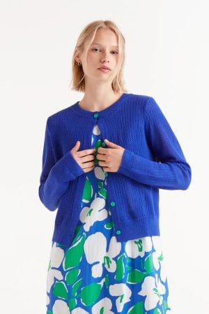 Cardigan Compañía Fantástica Punto Abierto Azul