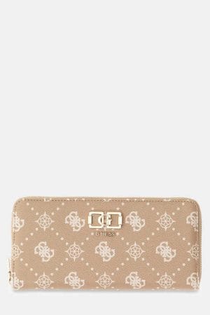 Cartera con logotipo Emelie Guess Beige multi