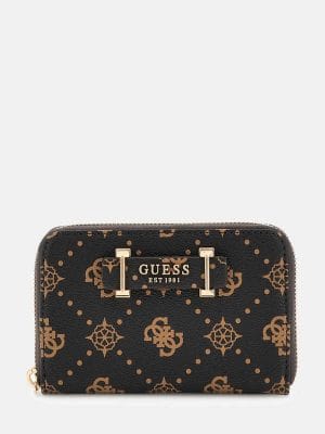 Cartera Mediana Silia con logotipo 4G peony Marrón Oscuro Guess
