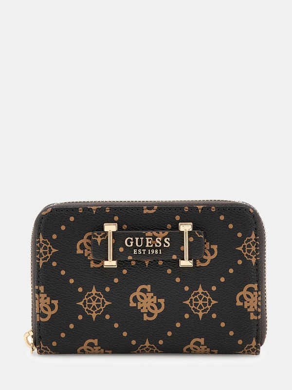 Cartera Mediana Silia con logotipo 4G peony Marrón Oscuro Guess