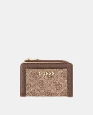 Cartera tarjetero Lindsey Guess Marrón Logo