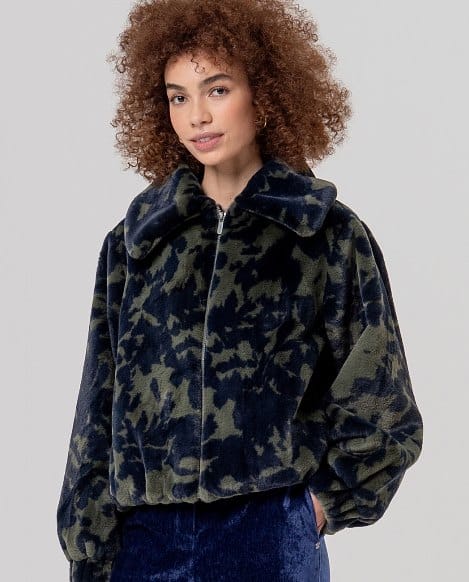 Chaqueta de pelo con estampado floral Marino Surkana - Imagen 4