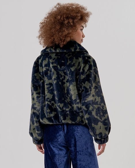 Chaqueta de pelo con estampado floral Marino Surkana - Imagen 3