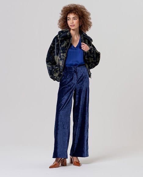 Chaqueta de pelo con estampado floral Marino Surkana - Imagen 2
