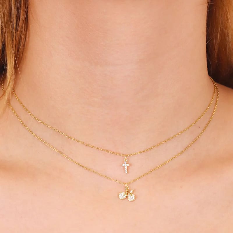 Collar Anartxy Charming Biking Dorado - Imagen 2