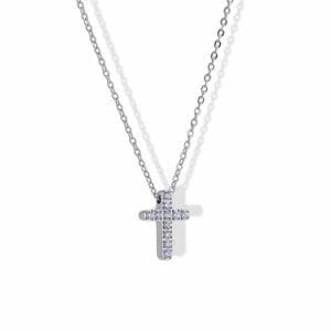 Collar Anartxy Cruz Circonitas Plateado
