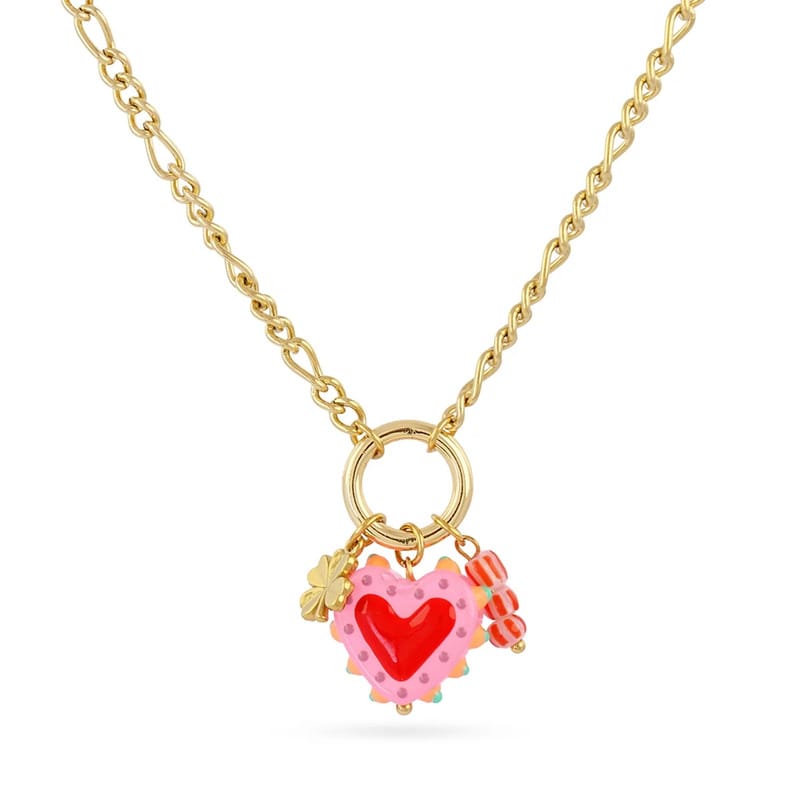 Collar Trencadis cadena corazón rosa Anartxy - Imagen 2