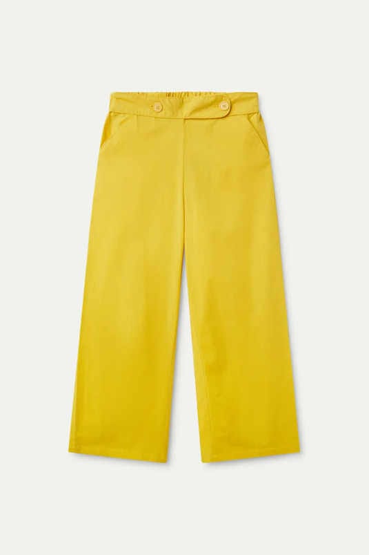Pantalón Compañia Fantástica Recto Botones Amarillo - Imagen 4