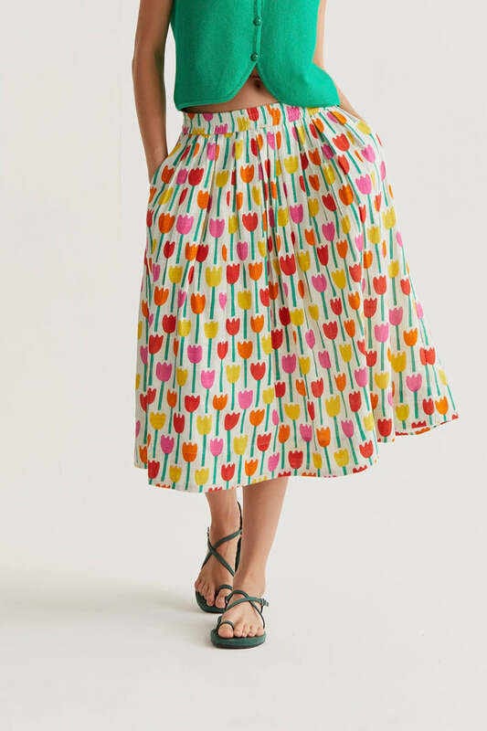 Falda midi con estampado Tulipa Compañia Fantástica - Imagen 2