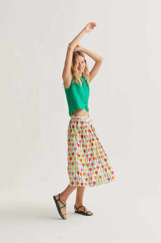 Falda midi con estampado Tulipa Compañia Fantástica - Imagen 4