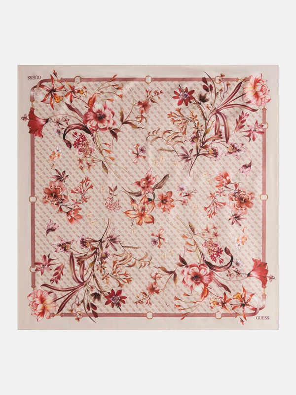 Foulard Guess con estampado floral beige multi