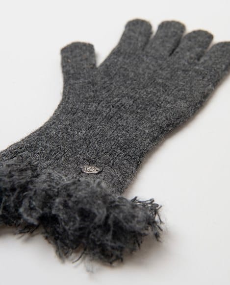 Guantes de punto con flecos Melange Oscuro Surkana - Imagen 2