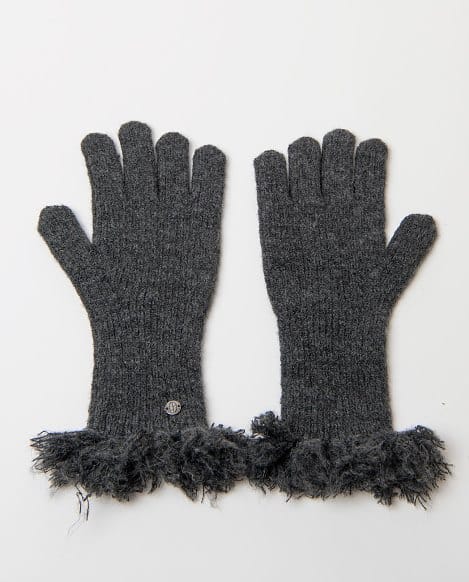 Guantes de punto con flecos Melange Oscuro Surkana