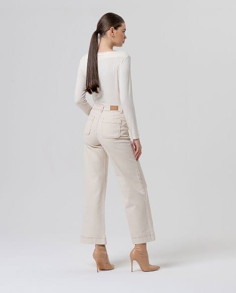 Jeans anchos con bolsillos de parche Crudo Surkana - Imagen 3