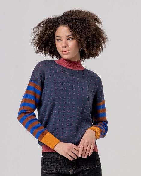 Jersey de cuello perkins con motivo Toffee Surkana