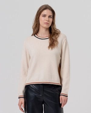 Jersey de cuello redondo con contrastes Crudo Surkana