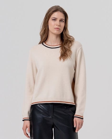 Jersey de cuello redondo con contrastes Crudo Surkana