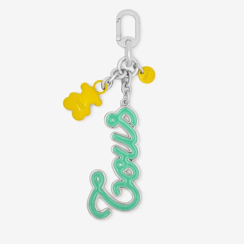 Llavero plateado logo multicolor TOUS Caligraphy