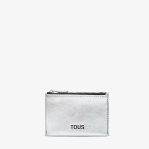 Monedero tarjetero plateado New Dorp Tous
