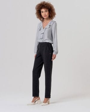 Pantalón chino de punto con bajo vuelto Melange Surkana