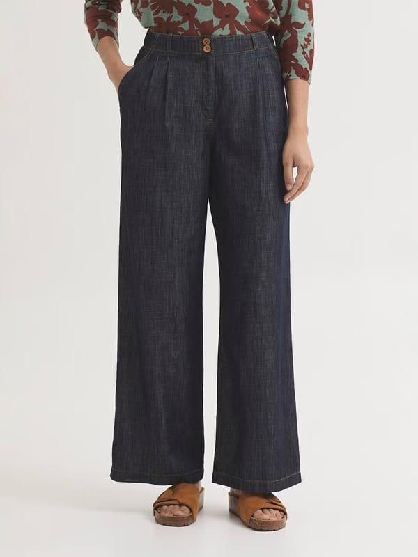 Pantalón con pinzas de denim y Tencel Nice Things - Imagen 5
