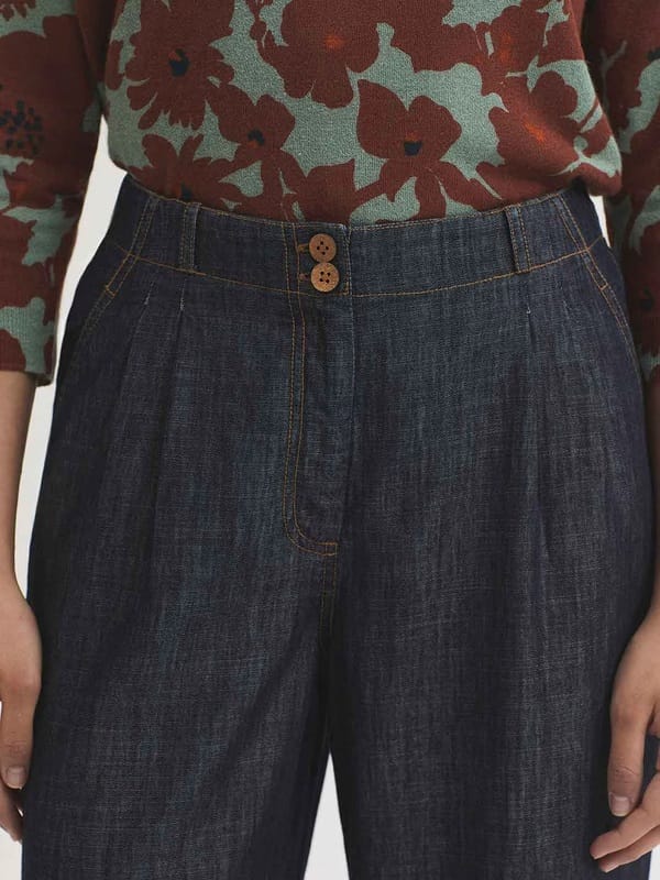 Pantalón con pinzas de denim y Tencel Nice Things - Imagen 4