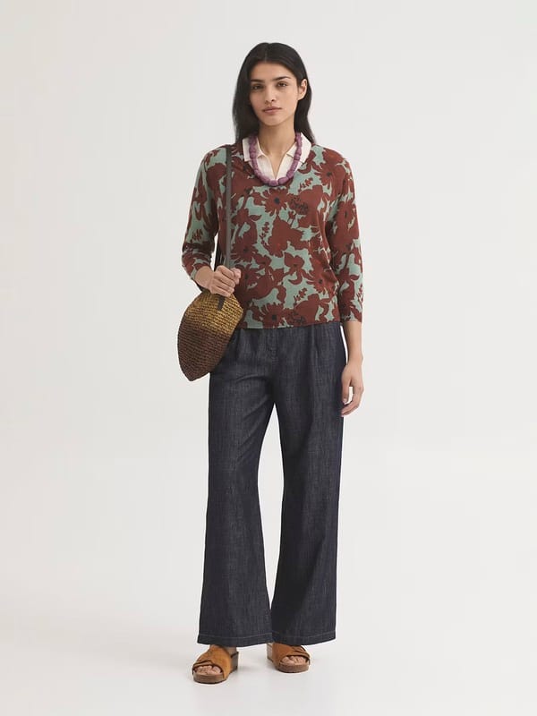 Pantalón con pinzas de denim y Tencel Nice Things