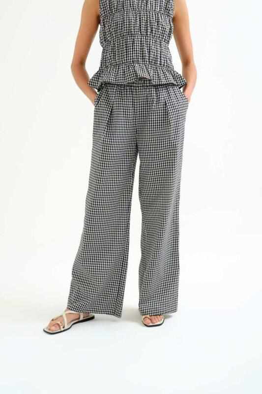Pantalón cuadros vichy negro Compañia Fantástica - Imagen 5