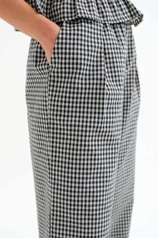 Pantalón cuadros vichy negro Compañia Fantástica - Imagen 3