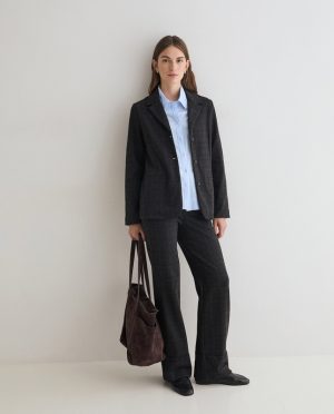Pantalon de Punto Cuadros Gris Yerse