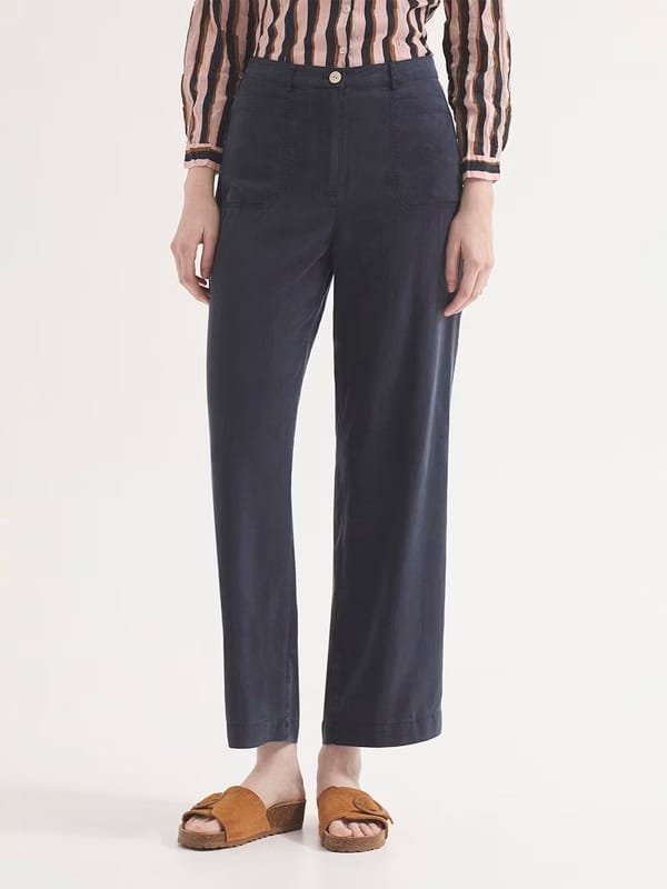 Pantalón de Tencel sobretintado con bolsillos Nice Things marino